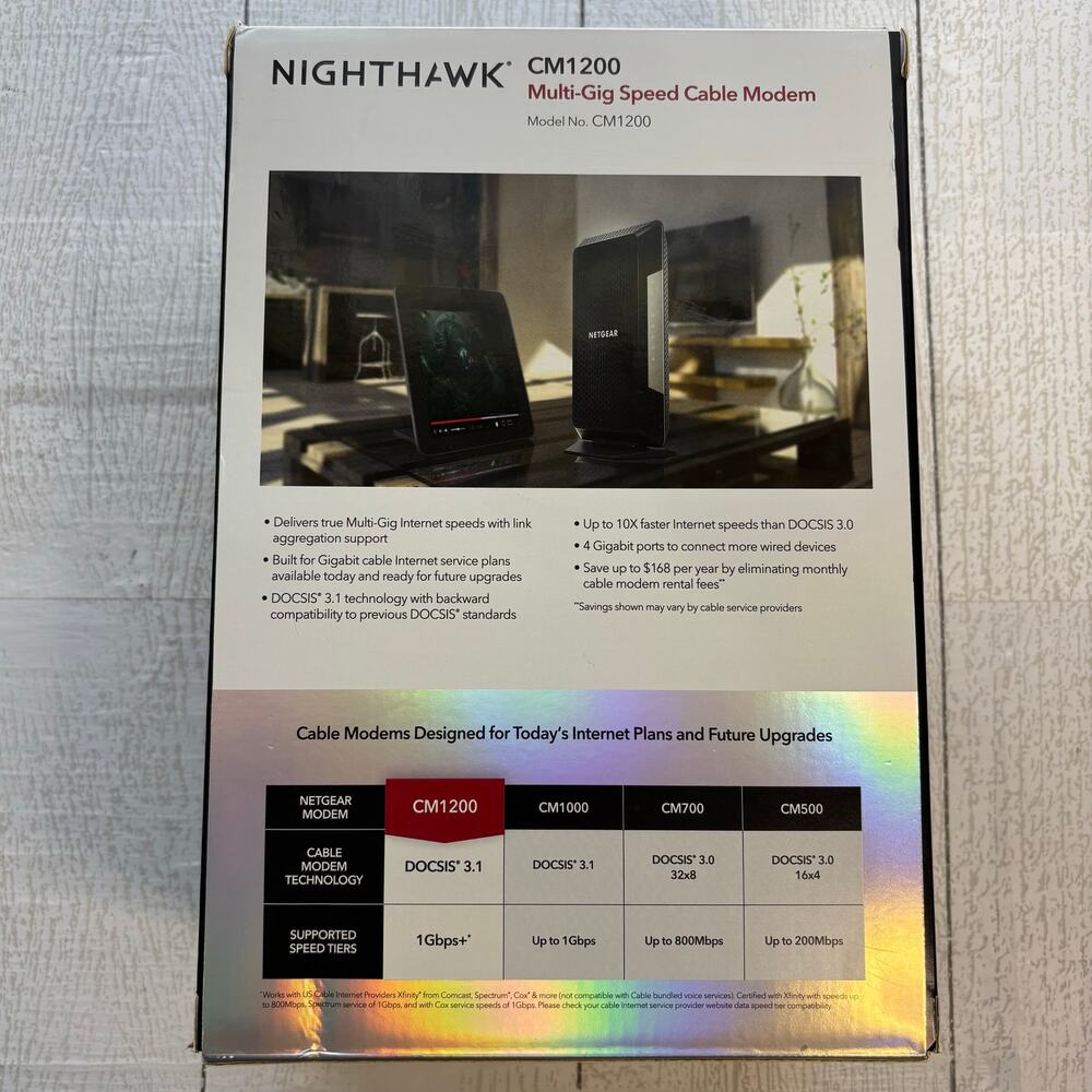Netgear Nighthawk CM1200 Multi-Gig DOCSIS 3.1 Cable Modem - Picture 3 of 16